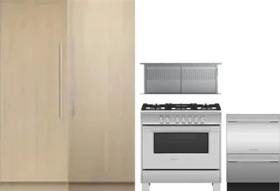 5 Piece Package Includes Refrigerator, Freezer, Range, Hood And Dishwasher